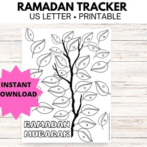 Ramadan Tracker For Kids to Color (Ramadan Activity for Kids, Ramadan chart, Ramadan printable for kids, Ramadan printable countdown)