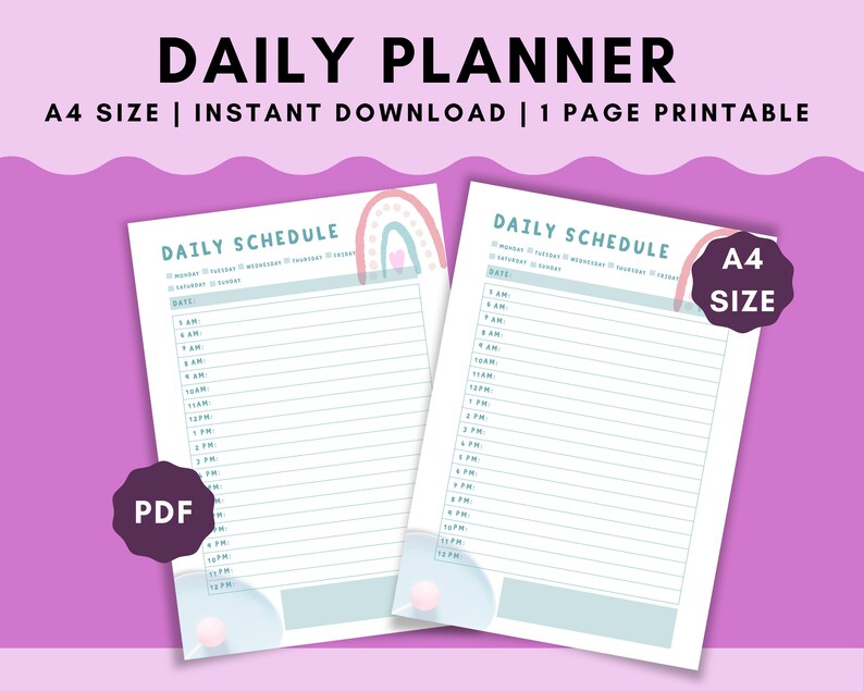 Printable Kids Daily Planner Daily Journal, Daily to Do List, Daily ...