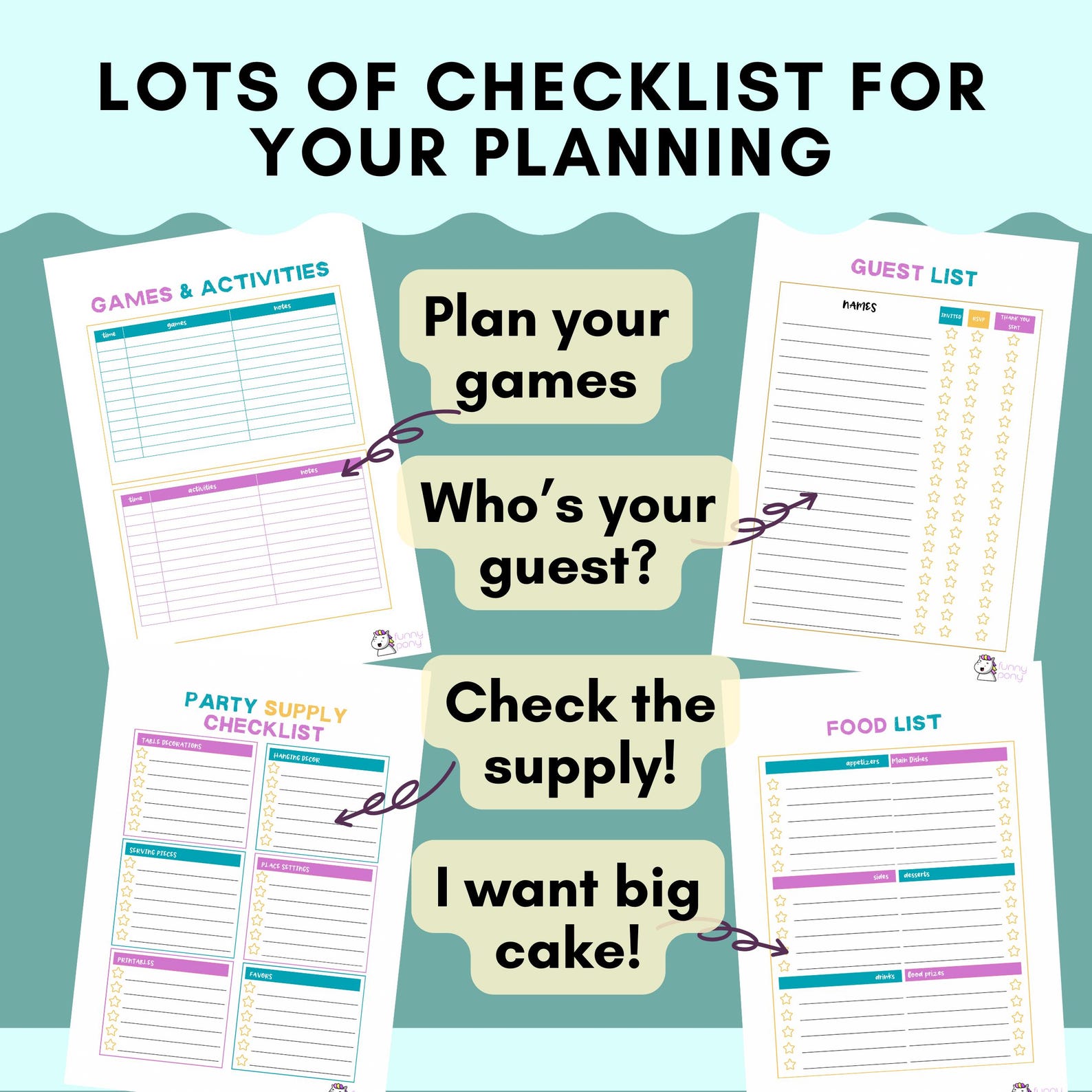 Printable Birthday Party Planning Checklist for Kids Birthday Supply ...