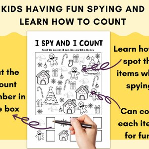 Printable Kids Activity Sheet I Spy and I Count Christmas - Etsy