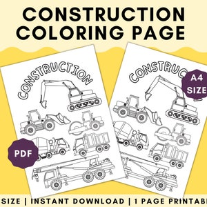 Printable Coloring Page Construction Vehicle worksheet learning for kids coloring book printable construction car coloring worksheet idea