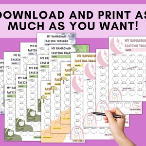 Printable Kids Ramadan Fasting Tracker BUNDLE Ramadan Activity With ...