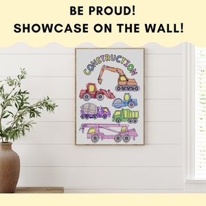 Printable Coloring Page Construction Vehicle Worksheet Learning for
