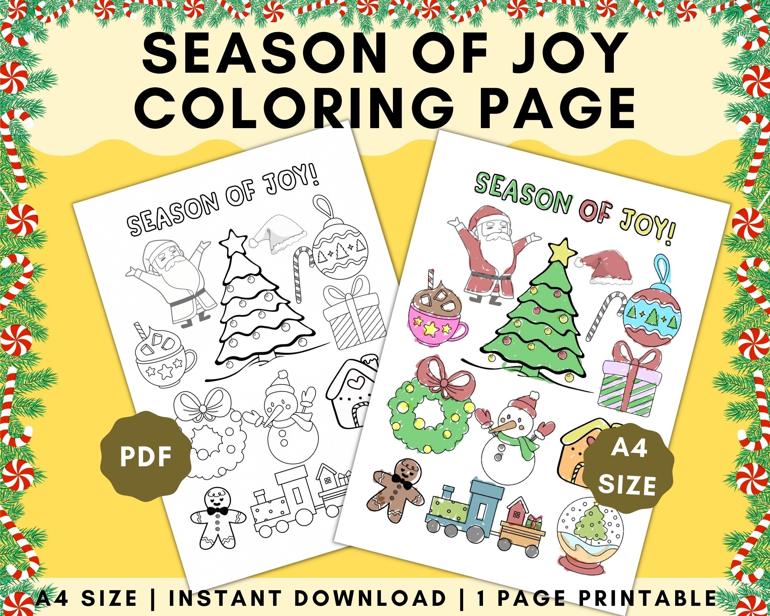 Printable Kids Activity Sheet Coloring Page Christmas - Etsy
