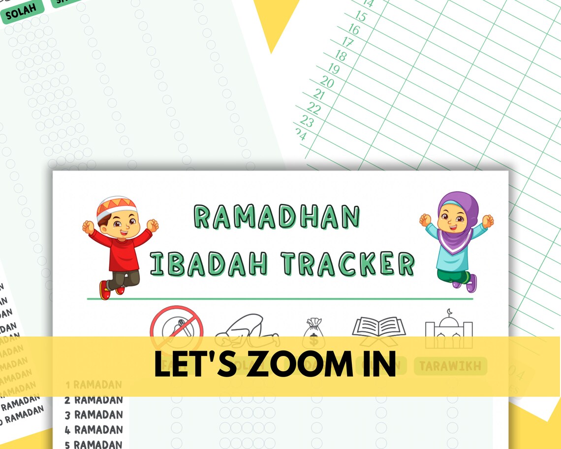 Kids Ramadan Ibadah Tracker Printable, Muslim Planner (bonus Quran ...