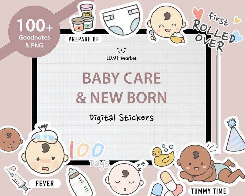 Baby Injection Sticker 100+ Baby Care & Newborn Moms Sticker Pack | Cute Goodnotes Digital ...
