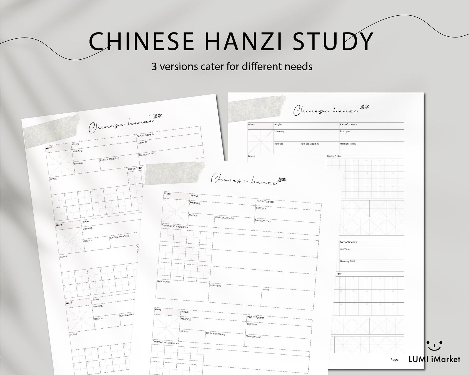 Chinese Hanzi Worksheet.pdf Chinese Hanzi Study Sheet | Hanzi Worksheet | Language Study Planner ...