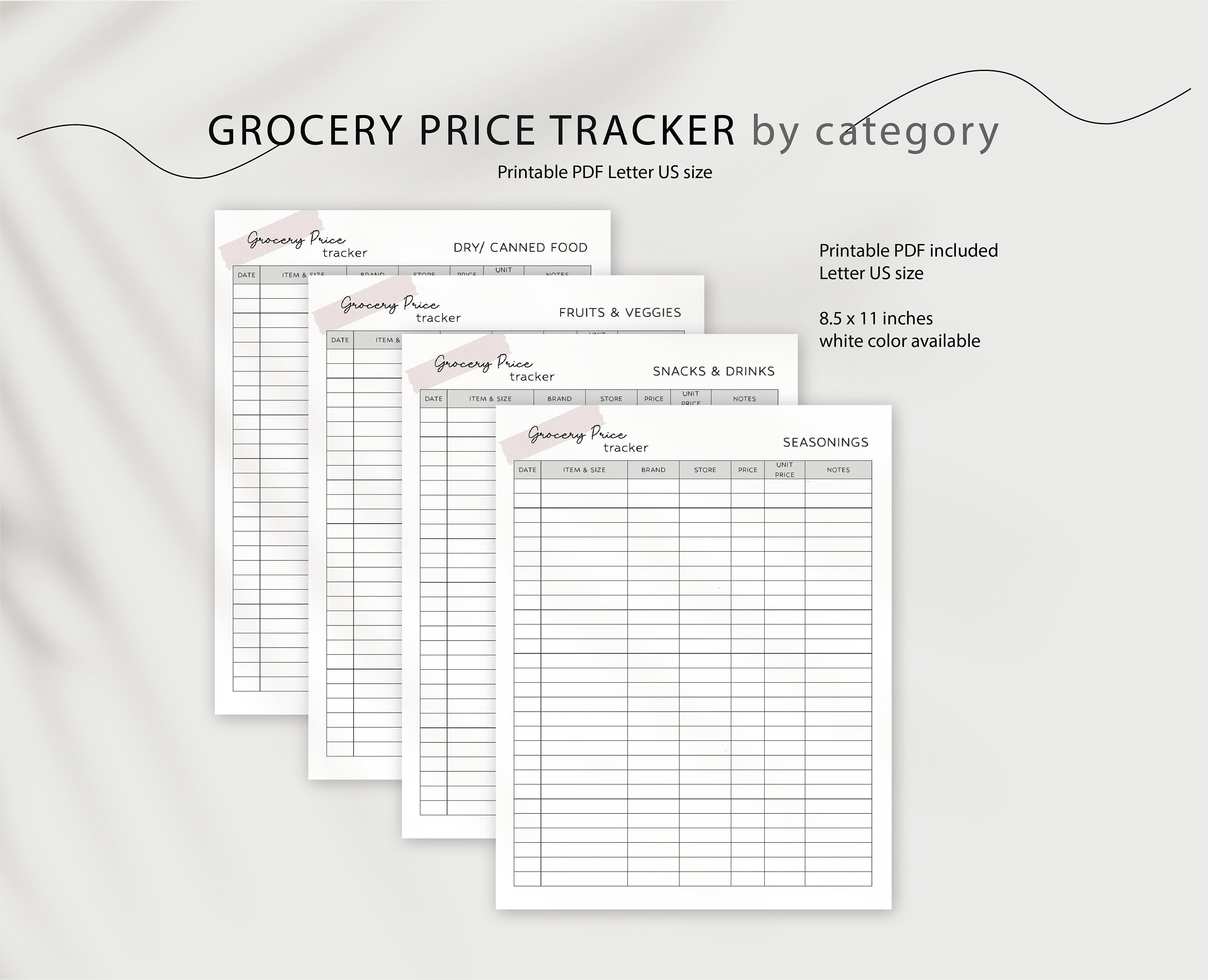 Grocery Price Tracker BY CATEGORIES Price Comparison - Etsy