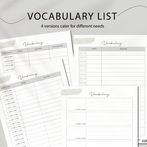 Vocabulary List, Language Learning, Korean Vocabulary, Vocabulary sheet
