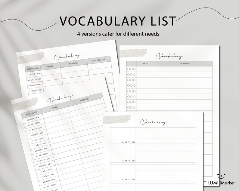 Vocabulary List, Language Learning, Korean Vocabulary, Vocabulary sheet