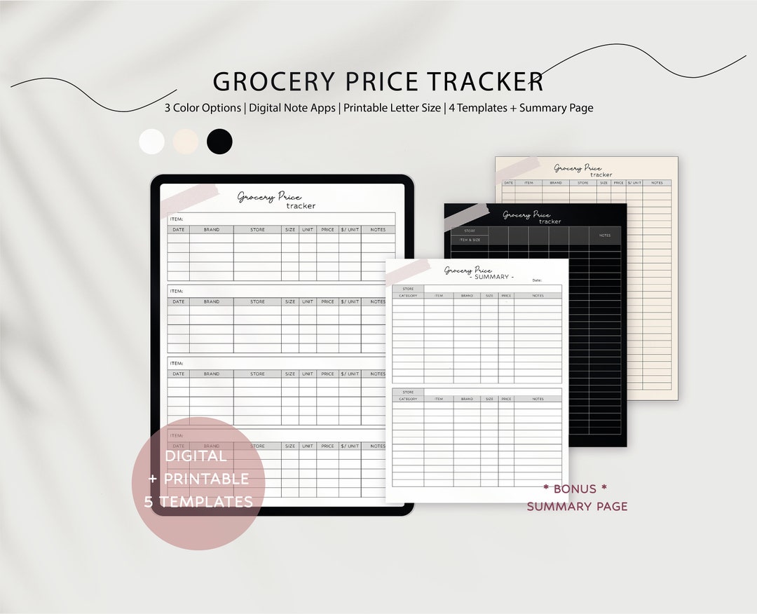 Price Matching Printable Grocery Price Tracker | Price Comparison Template | Grocery Price ...