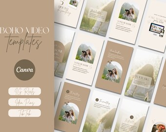 Boho Instagram Reel Template Canva | Canva Template for Content Creator | Pinterest Idea Pin Template | TikTok Video Template ERT001