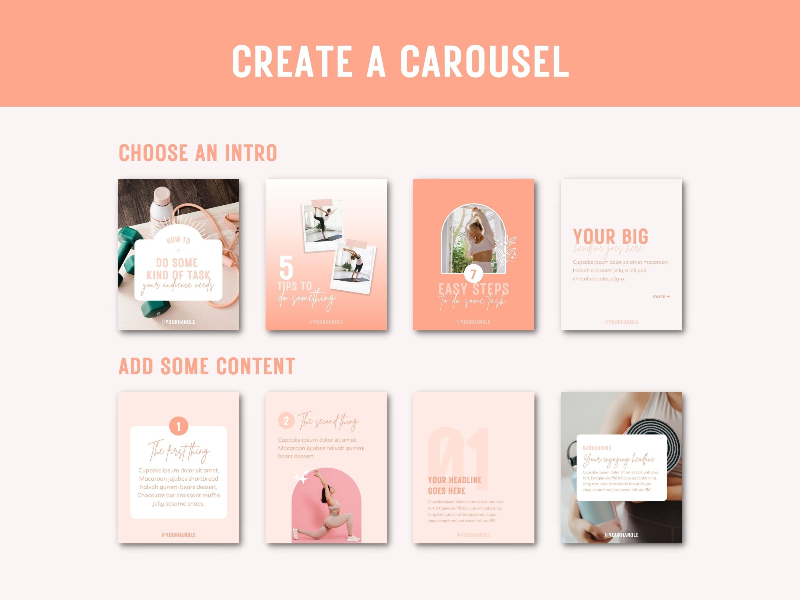 Instagram Templates Canva Pink | Instagram Post Templates Canva Coach ...