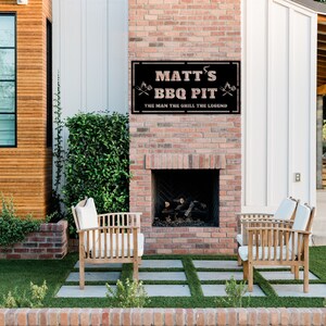 Custom Personalized Outdoor BBQ Sign | Fathers Day BBQ Metal Sign | Fully Personalized Family BBQ Sign | Outdoor Grill Sign