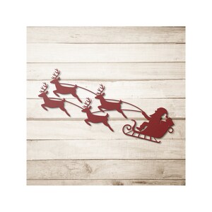 Santa Sleigh Metal Signs | Christmas Decor | Metal Art | Wall Art | Vintage Santa | Holiday Gift | Vintage Sleigh | Christmas Gift