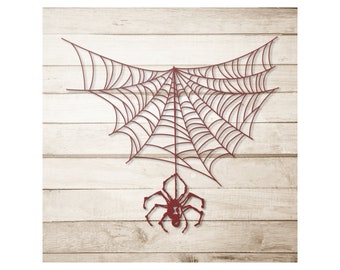 Spider Web Metal Sign: Halloween Home Decor Art