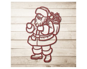 Santa Claus Metal Sign: Vintage Christmas Wall Art