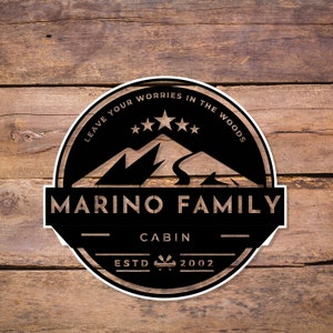Personalized Metal Family Name Sign: Cabin or Home Decor