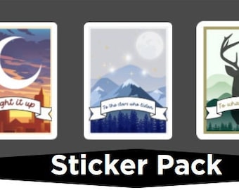 Maasverse Sticker Pack | Crescent City | ACOTAR | Throne of Glass | Bookish Sticker | Kindle Stickers | Booktok Stickers | Vinyl Sticker