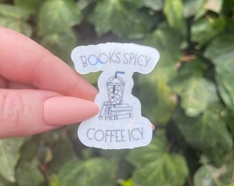 Libros Spicy Coffee Icy pegatina / pegatina bookish / pegatinas Kindle / pegatinas Booktok / pegatina de vinilo