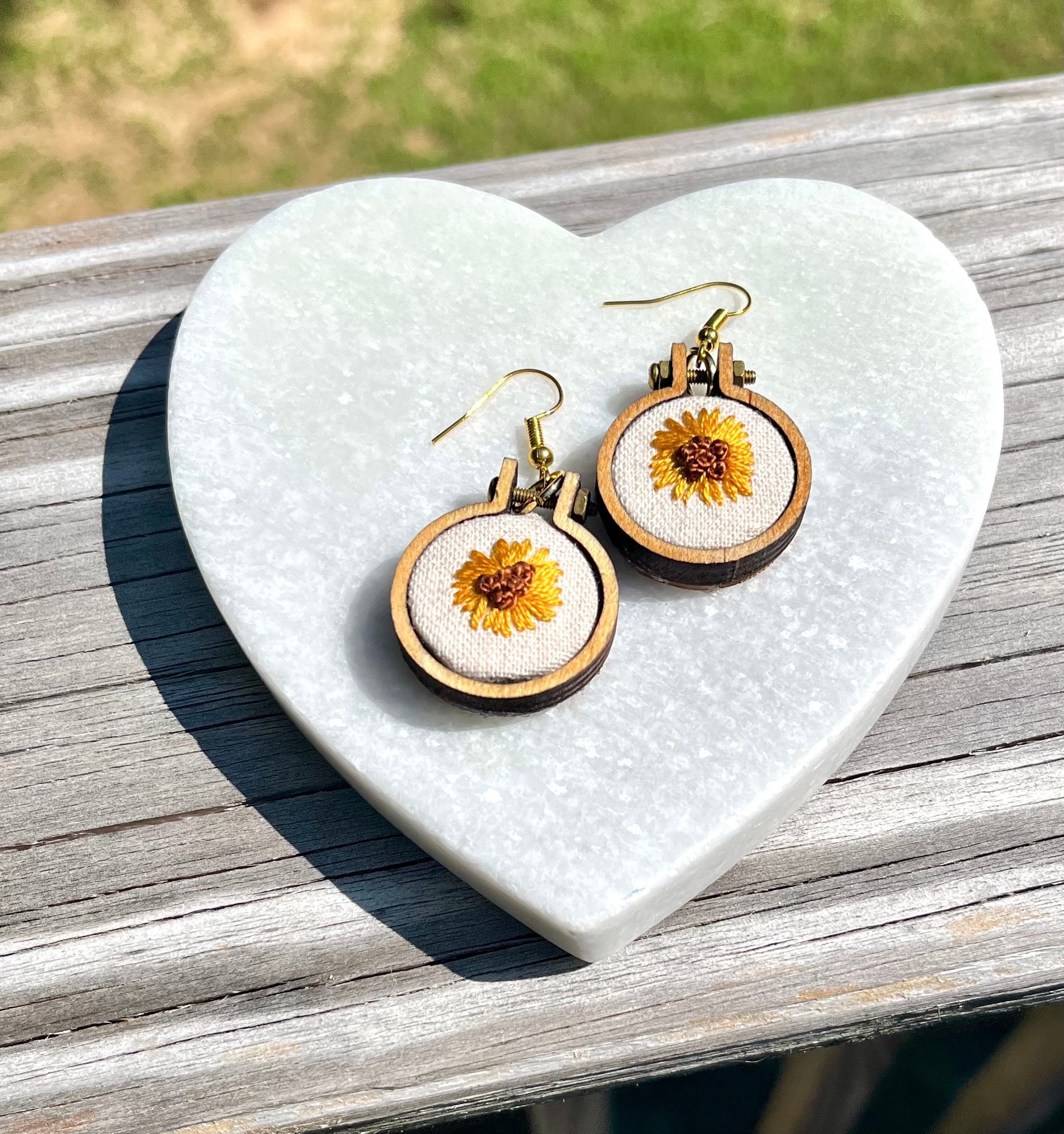 Hand Embroidered Earrings: Mini Hoop, Floral, Hypoallergenic - Etsy