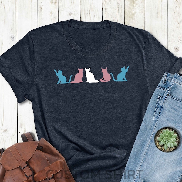 Cats Transgender T-Shirt, Subtle Pride Tshirt, Transgender Gift, Transgender Clothing, Gender Neutral Shirt, LGBT Gift Tee, Gender Equality