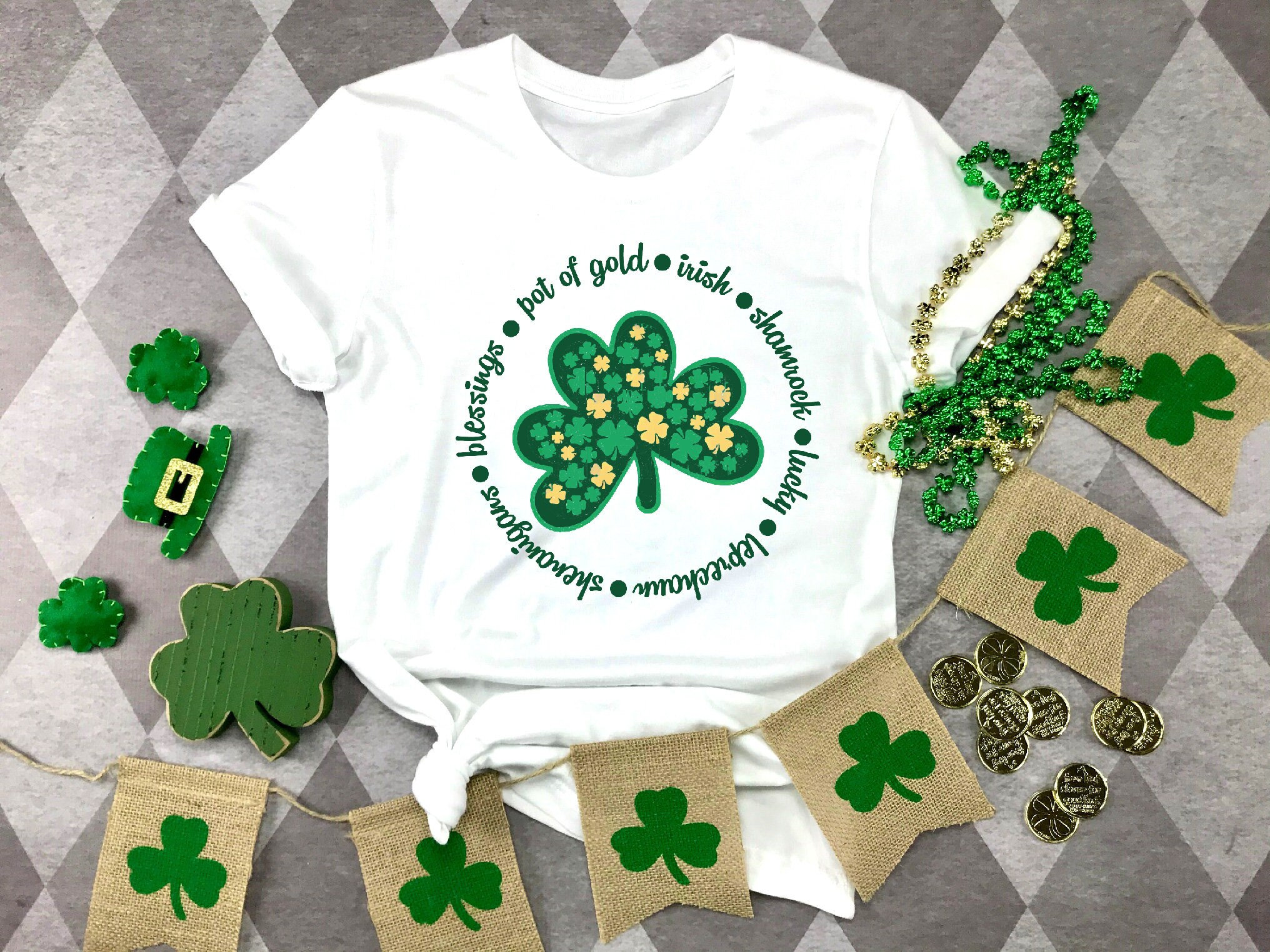 Discover Lucky Clover Shirt,Pot of Gold,Irish,Shamrock,Lucky,Leprechaun,Shenanigan