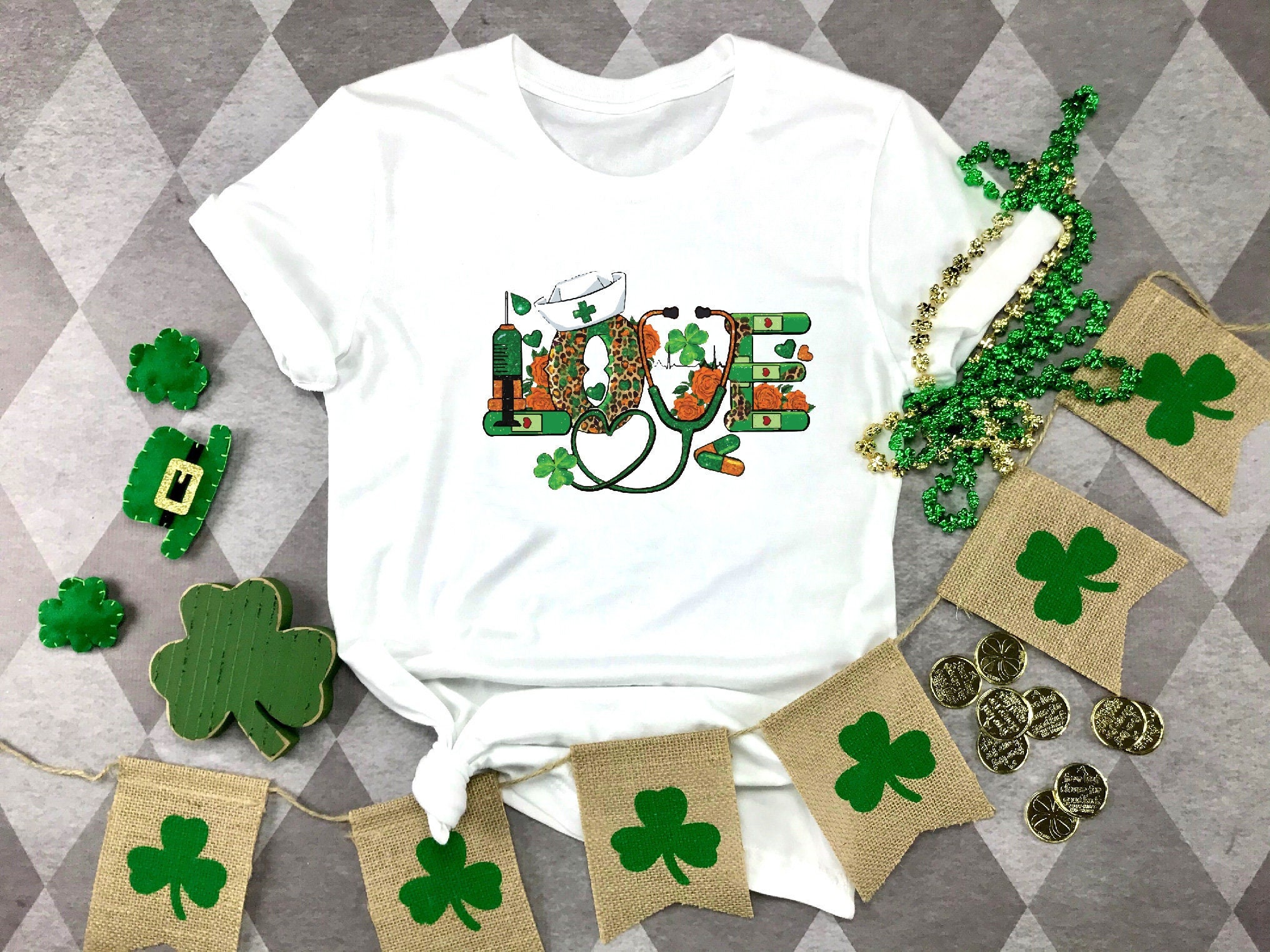 Discover Love With Leopard Nurse Shirt,St. Patrick's Day, Irish Nurse Gift Ideas
