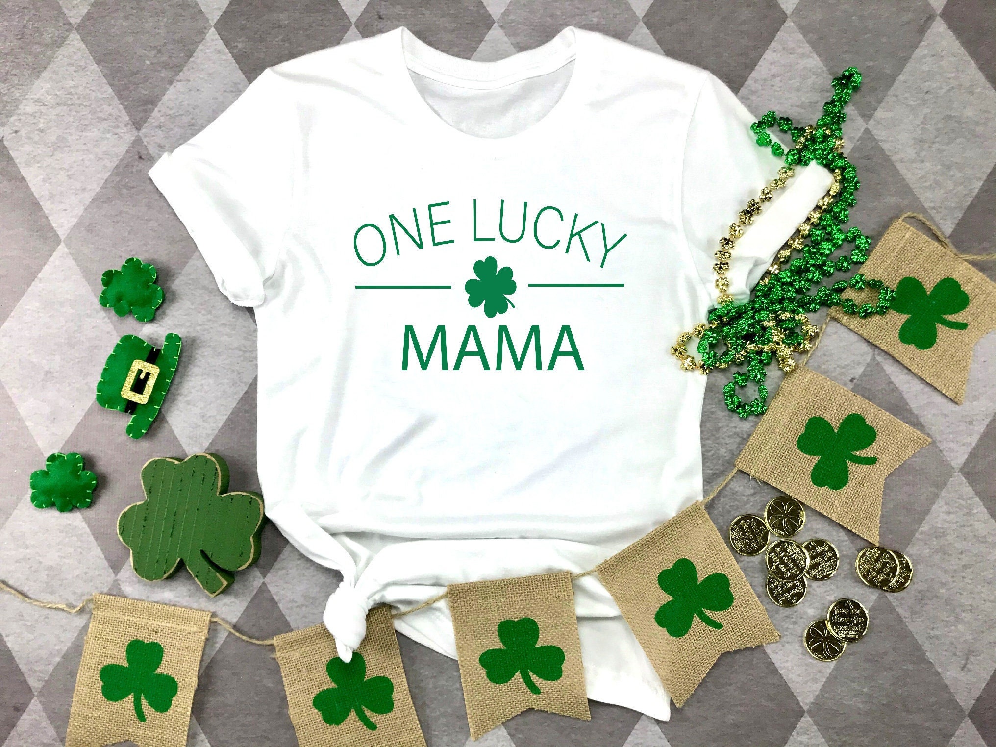Discover One Lucky Mama Shirt,Womens St Pattys T-shirt ,Womens St Paddys