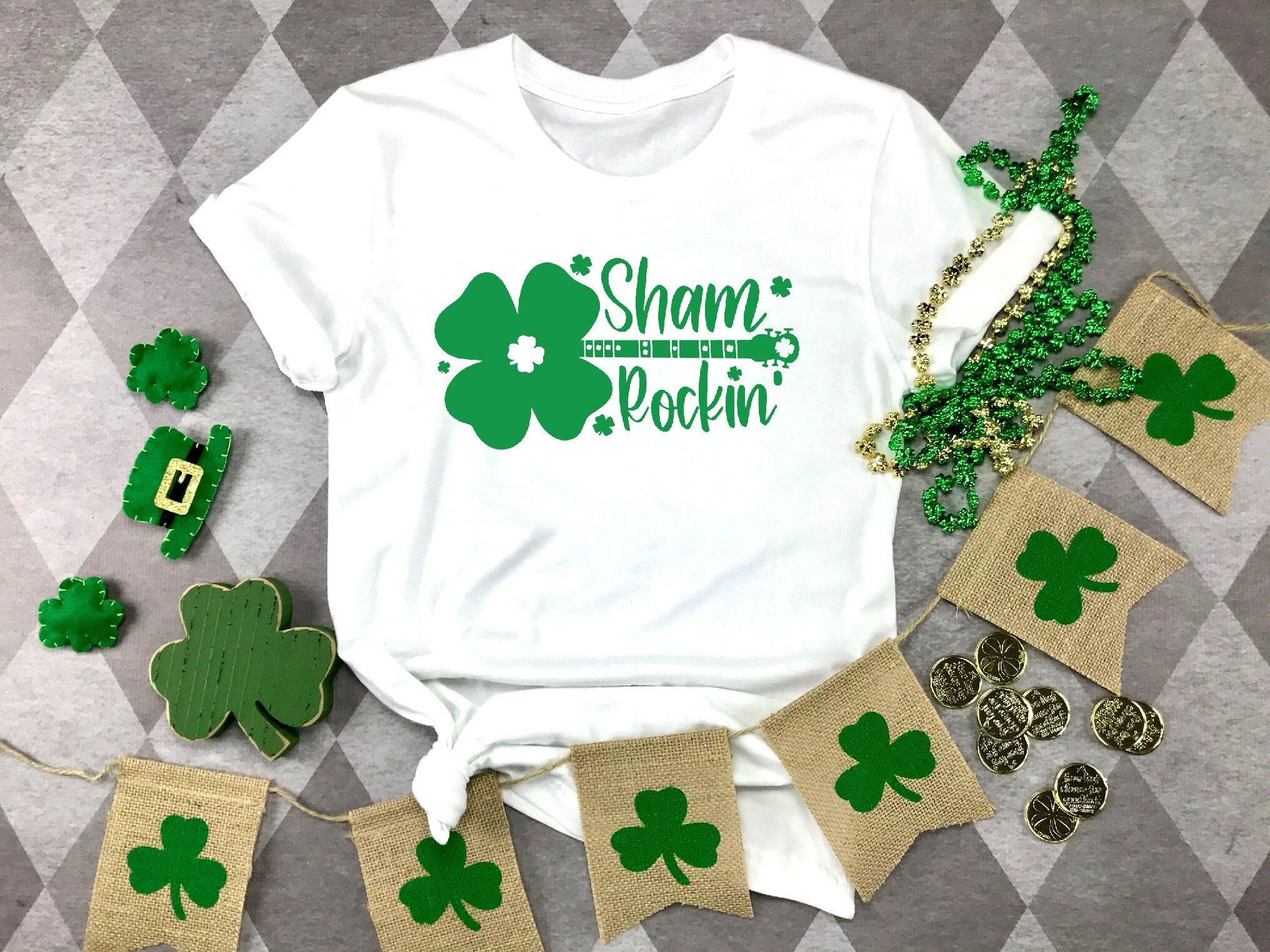 Discover Four Leaf Clover Gift,Guitarist Shirt,Lucky Guitar Player Gift Shirt,St. Patrick's Day Shirt