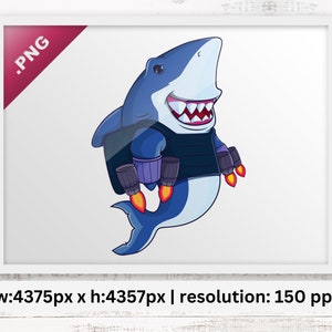 Unleash the Power of the Megalodon Shark with Jetpack Fins - Get Your High-Quality PNG File Today!