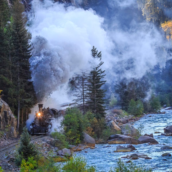 Durango & Silverton Train Photography Canvas Print Home Wall Art Decor Livingroom Bedroom  Fall Color