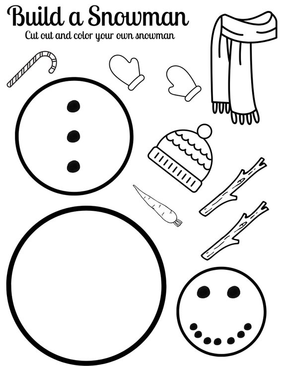 Build A Snowman Snowman Activity for Kids Winter Crafts for - Etsy