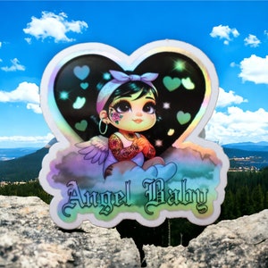 Baby Angel Chola Stickers, Cute Valentine’s Day Sticker, Valentine's Day Sticker angel, Valentine’s Day Stickers