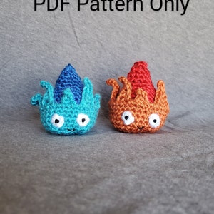 Calcifer the Fire Demon Inspired Crochet Pattern - PDF Tutorial with Step by Step Instructions and Photos