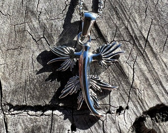 Silver Blue Dragon Necklace