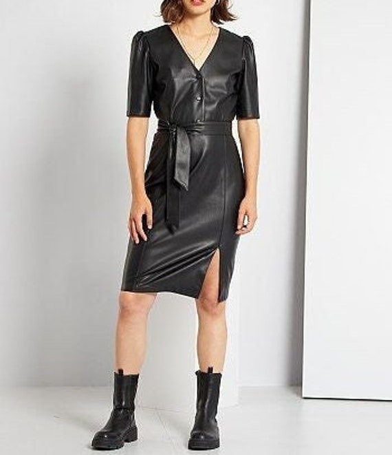 green emerald velvet dress It's Your Night Cut-Out Leather Midi Dress  VICI