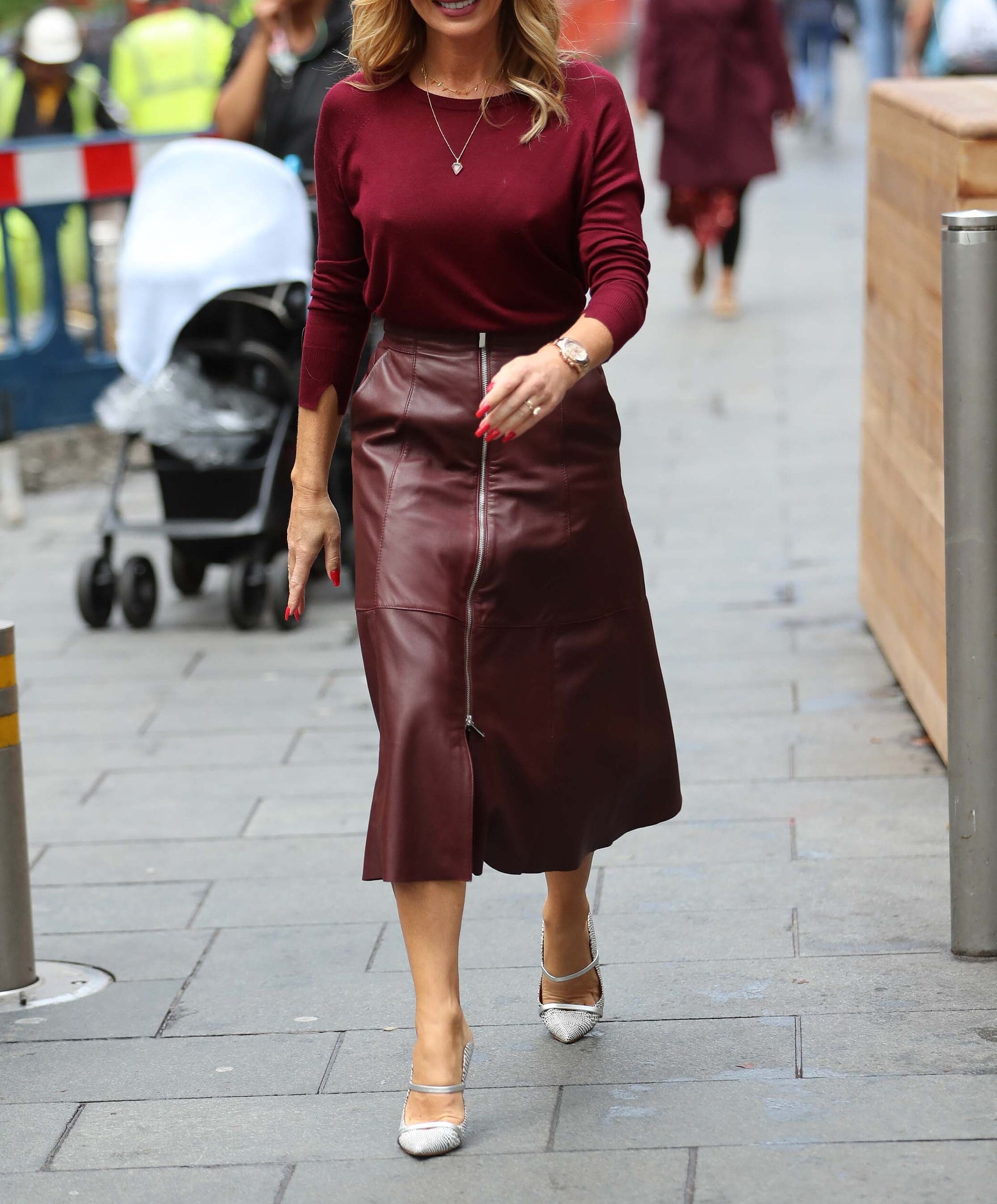 Burgundy Midi Leather Look Skirt Clothing Midi Wrap Burgundy Leather Look  Midi Skirt Melody Faux