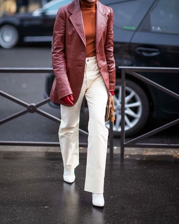 White Leather Blazer Denmark