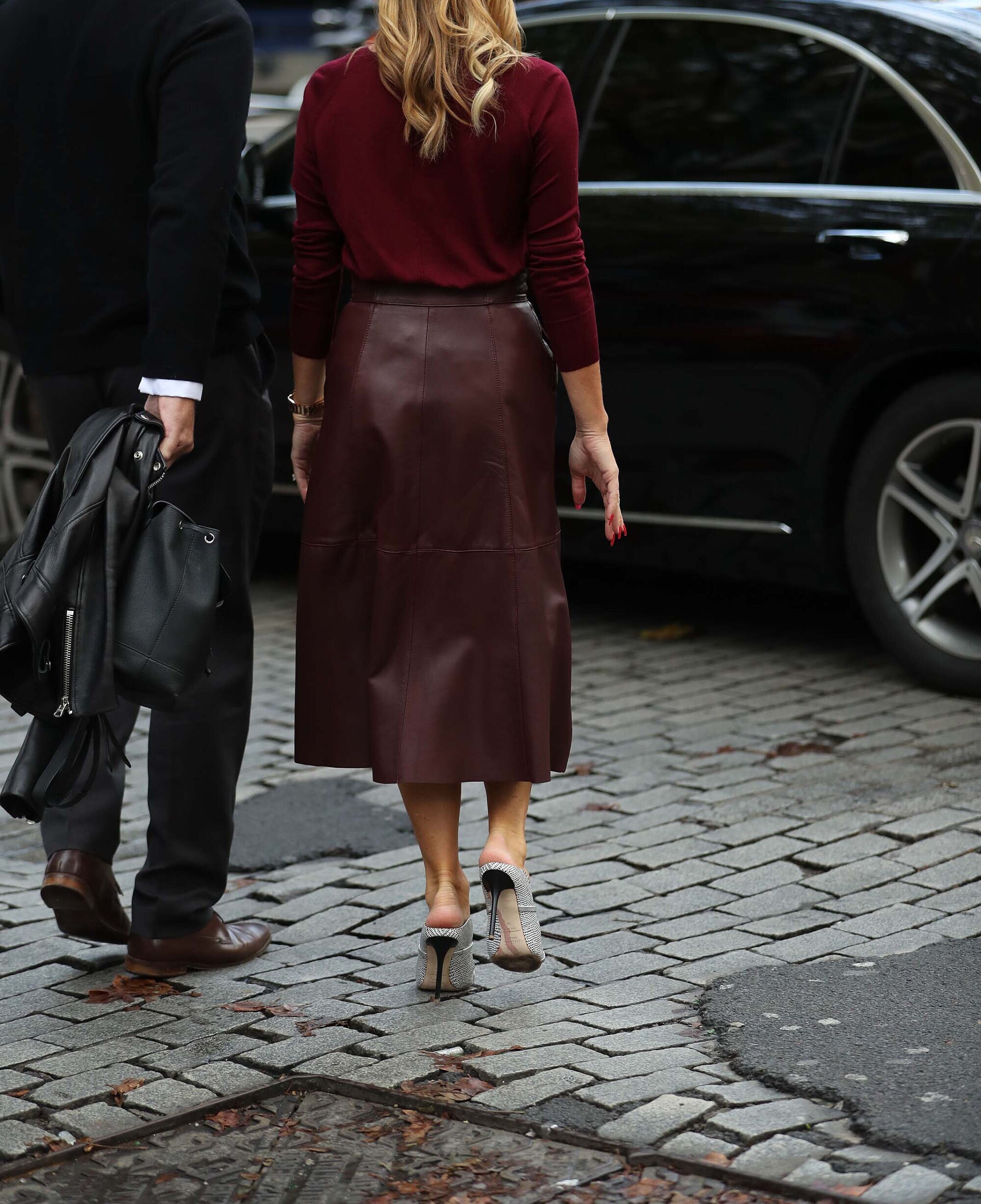 Wrap Me Pretty Leather Skirt - Burgundy main image 1