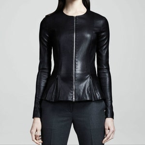 Women&#39;s leather jacket, handmade leather jacket, black leather jacket real leather jacket, leather jacket women, leather peplum jacket Girl