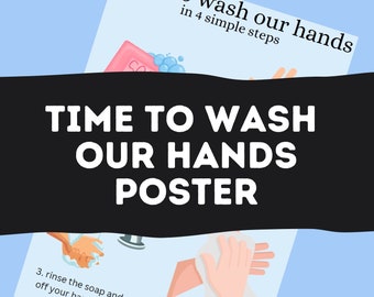 Colorful Handwashing Poster for Autism, Daycares, and Visual Learners