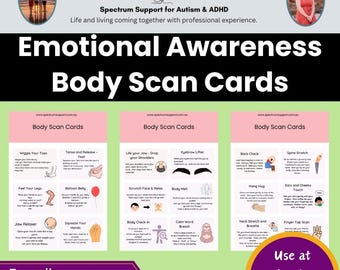 Body Scan Cards: Emotional Regulation Mindfulness Activity (PDF Download)