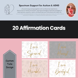 Tägliche Positive Affirmation Wortkarten Toile Angst Bewältigungskarten Emotionale Unterstützung Sozialarbeiter CBT Life Coach Schulpsychologe DBT Hilfe