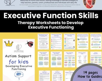 Autismus Exekutive Funktionierende Fähigkeiten Arbeitsblätter: Kindertherapie Unterstützung (Digitaler Download)