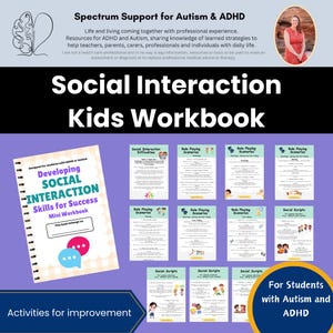Cuaderno de trabajo de interacción social Herramienta para desarrollar habilidades de comunicación Espectro autista TDAH Niños en edad escolar y niños Tarjeta de juego de roles para desarrollar la confianza
