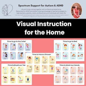 Stapsgewijze visuele instructies met afbeeldingen voor thuisautisme Hulp voor ouders Dagkaarten voor de ontwikkeling van het kind