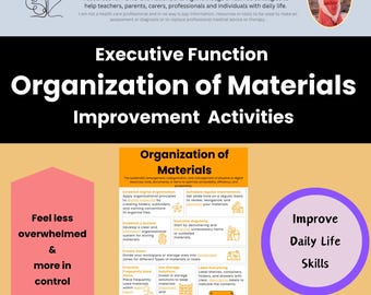 Executive Functioning Organization Cheat Sheet: Therapy Decor (Digital Download)