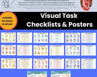 Autism ADHD Visual Task Checklist & Poster Set (Digital Download)