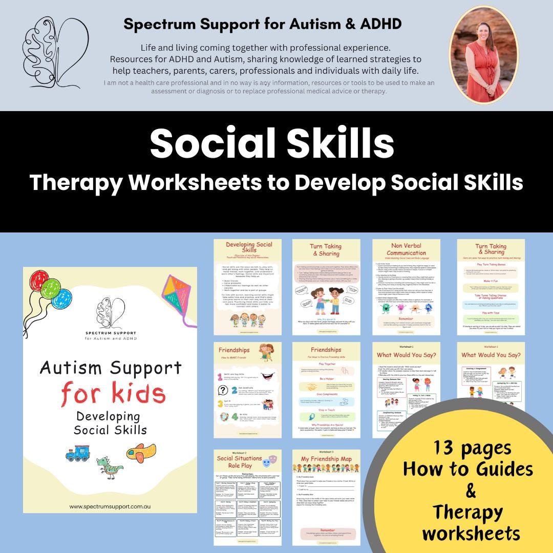 Autism Social Skills Therapy Worksheets: Friendship Skills (digital